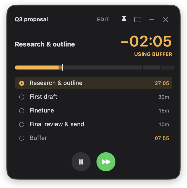 Time Over Scope — running